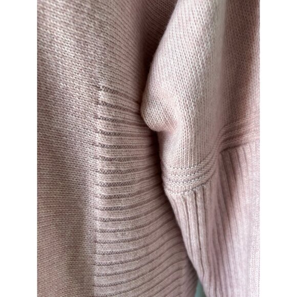 Chicos Pink Knit Sweater Size 1 M Ribbed Hem & Sleeves Relaxed Cotton & Acrylic - Picture 3 of 9